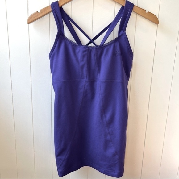 Adidas Women's Purple Criss Cross Workout Tank Top, Size Small. - Picture 1 of 11